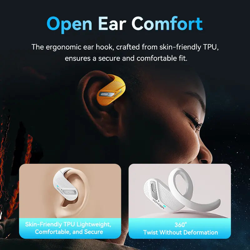 Auriculares Open Ear Inalambricos Bluetooth 5,4 Ipx4 Blanco Vention
