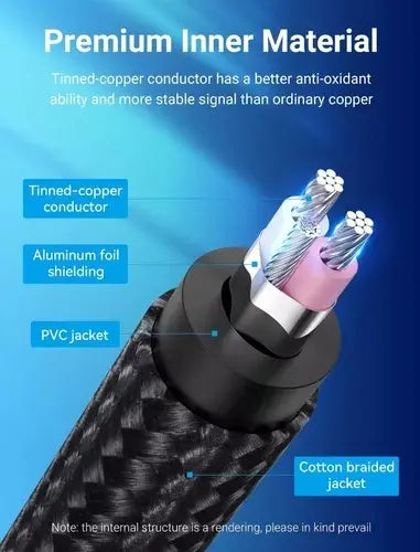 Cable Audio Trs Aux 3,5mm Macho A 6,5mm Macho 5 M Vention