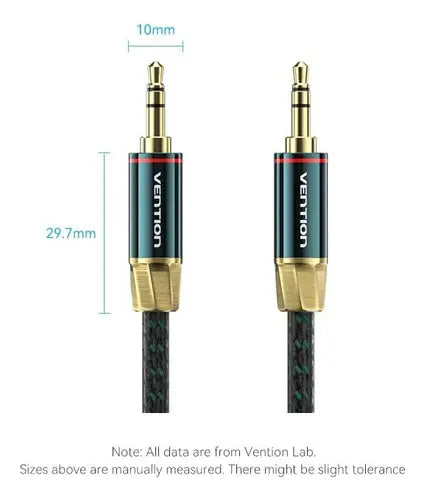 Cable Audio Auxiliar 8 M Trenzado 3,5 Mini Plug Jack Vention