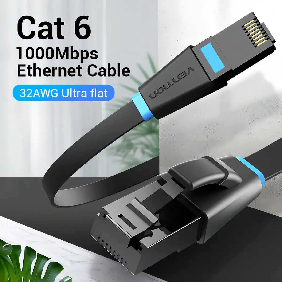 Cable De Red Flat Cat6 Patch Cord Utp 5m Gigabit Vention