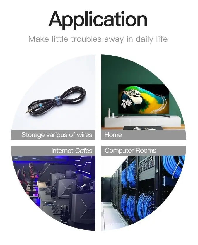 Tira Organizadora De Cables Nylon 1 Metro Vention Negro
