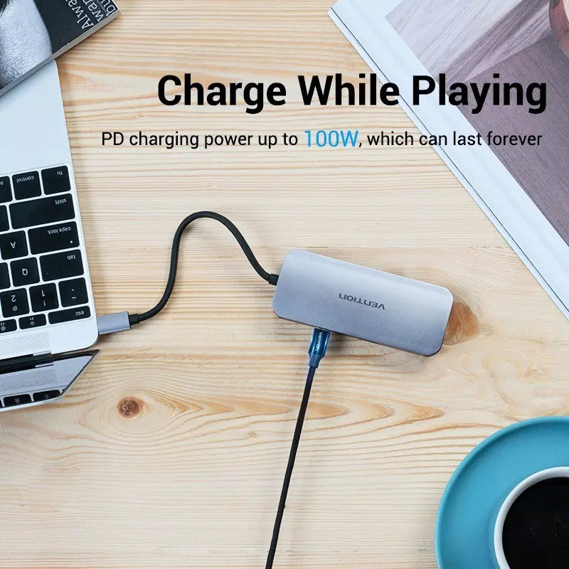 Hub Multipuerto 5 En 1 Usb C Hdmi Vga Usb Con Carga Vention