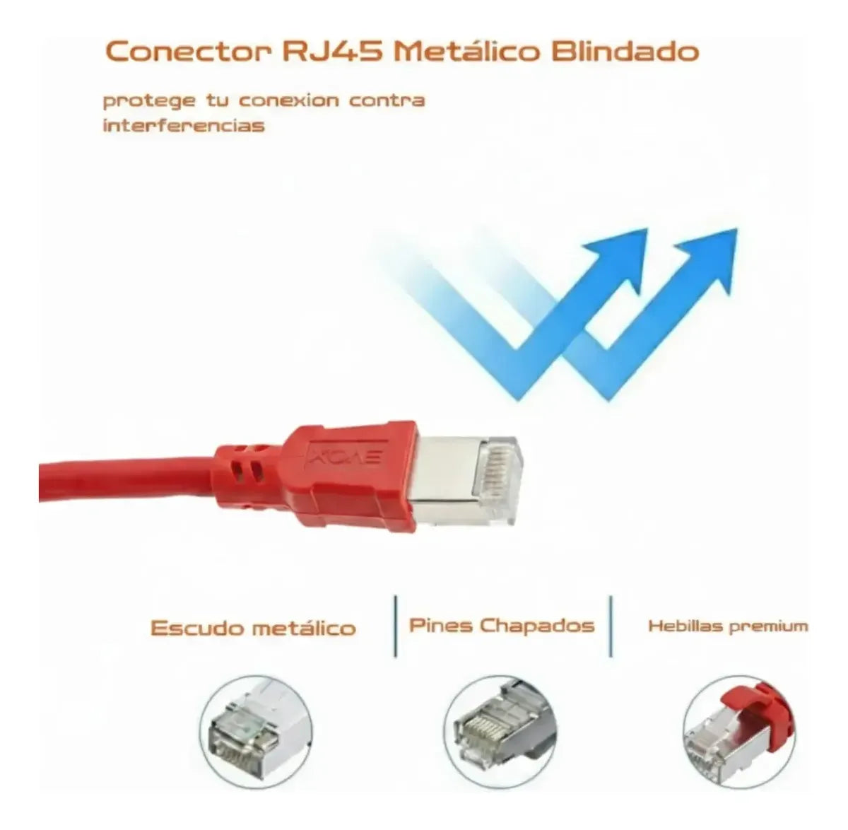 Cable De Red Evox Cat6a 2M Rojo Patch Cord Rj45 Internet