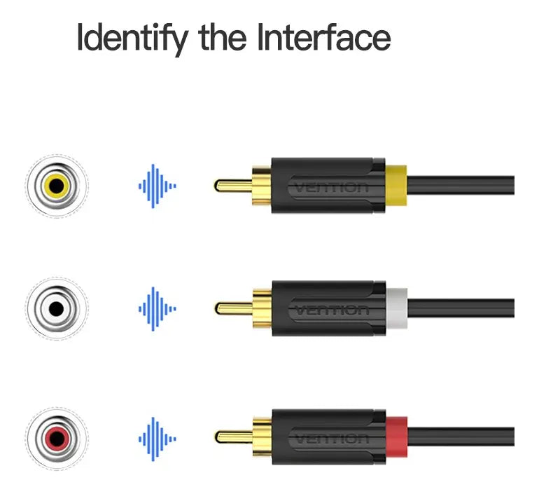 Cable Rca Av Premium Audio Y Video 3x3 2 Metros Vention