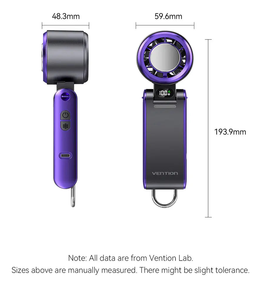 Ventilador Portátil Con Refrigeracion Plegable Usb C Vention Blanco