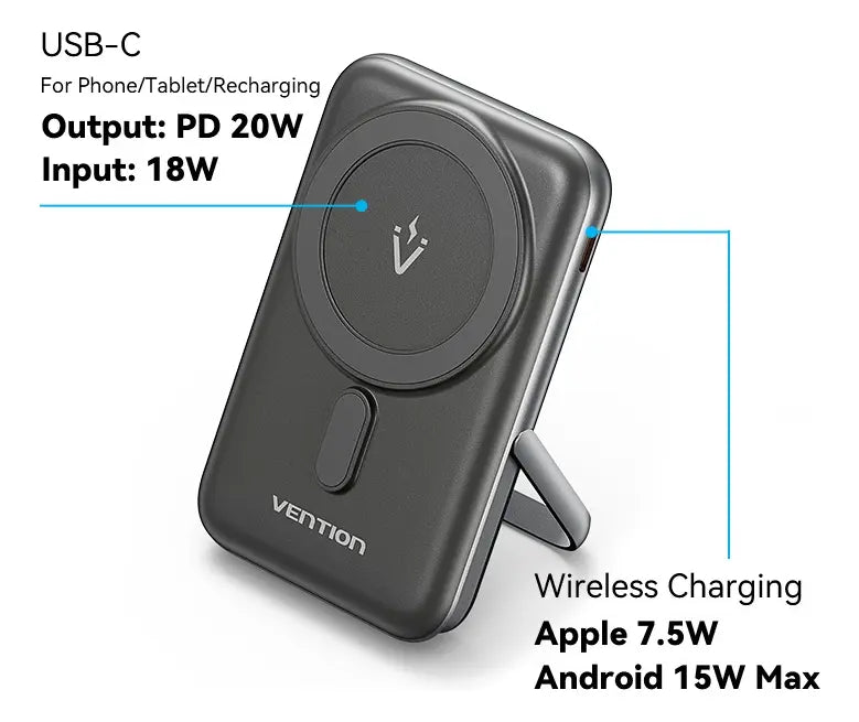 Power Bank Cargador Inalambrico Portatil 10000mah Vention