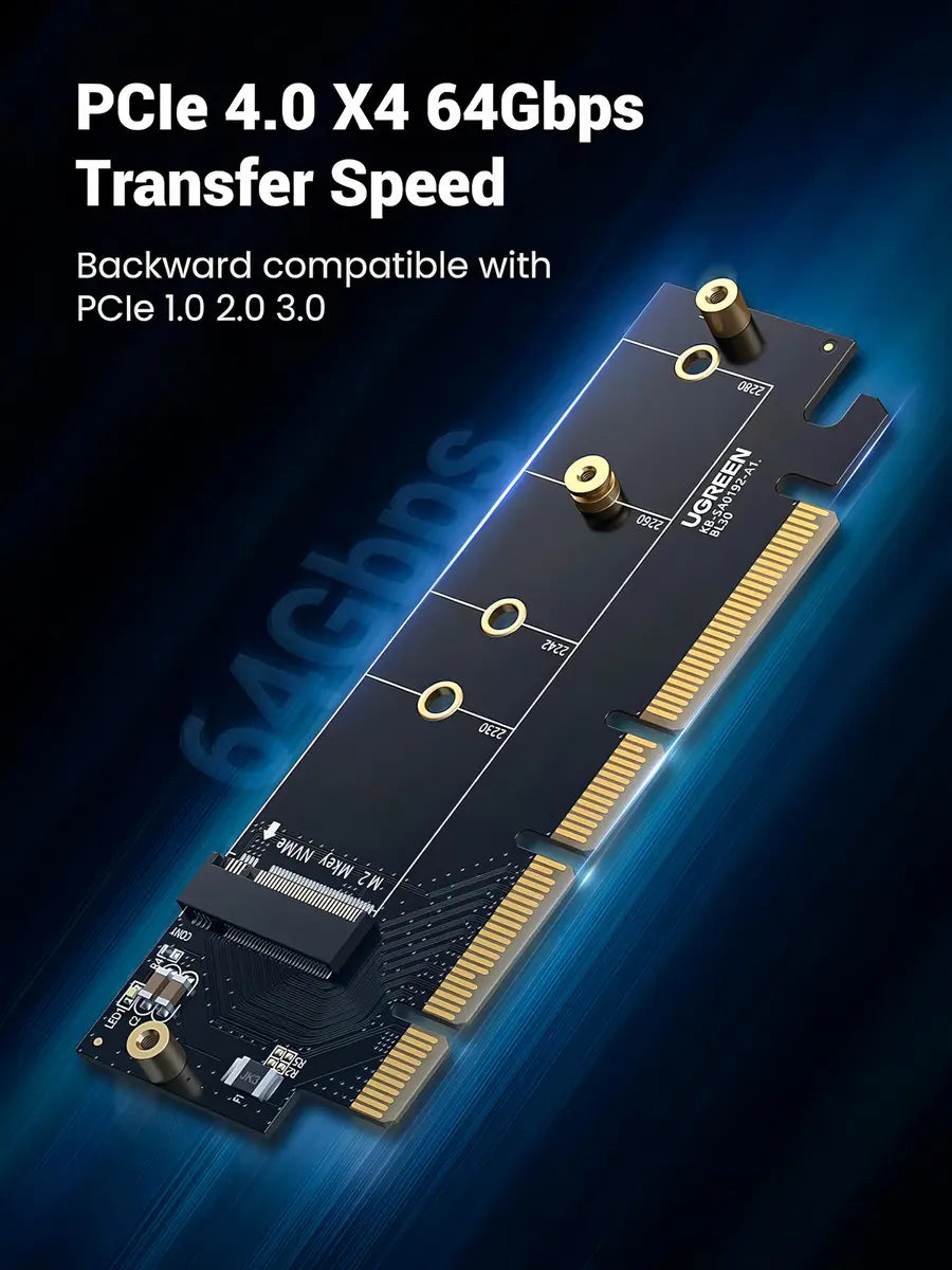 Placa Adaptador Pcie 4,0 X16 A M,2 Nvme Ssd M Key Ugreen
