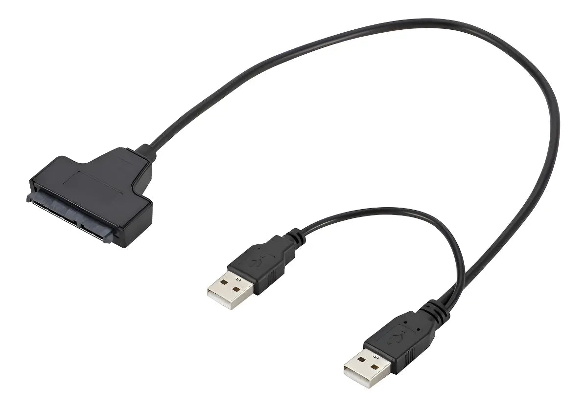 Cable Adaptador Usb 2,0 A Sata 2,5’ Discos Rígidos Y Ssd Negro