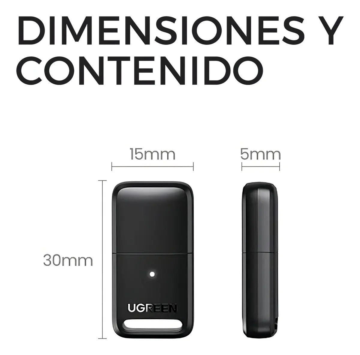 Receptor Bluetooth 5,3 Usb Adaptador Para Pc 20m Ugreen