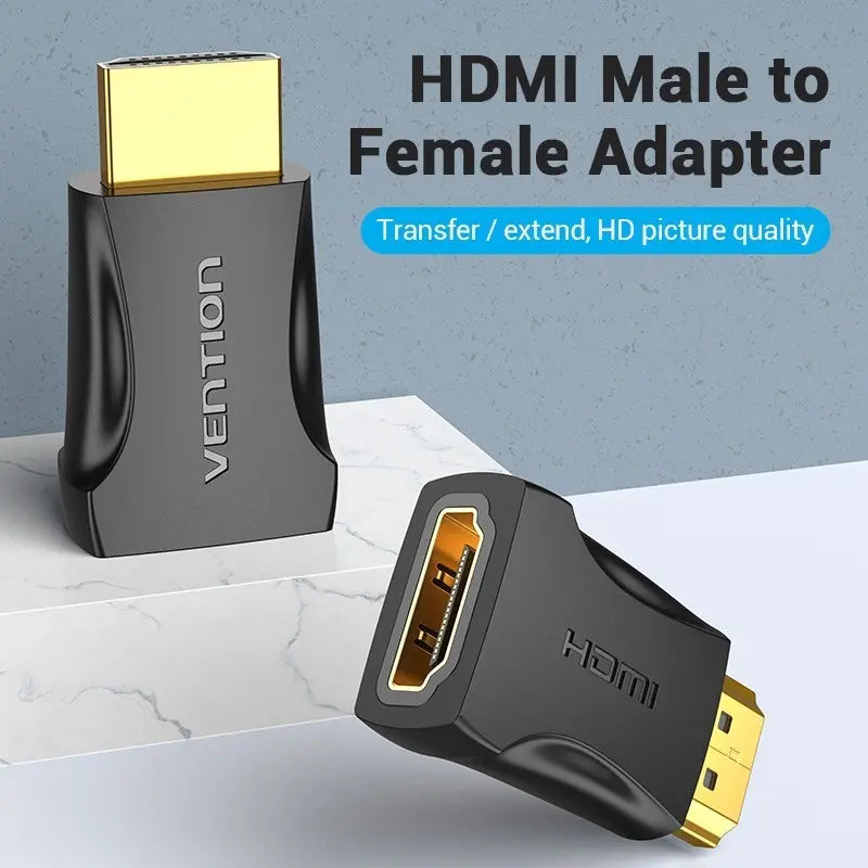 Adaptador Hdmi Macho A Hdmi Hembra 4k Hd 3d Oro Vention