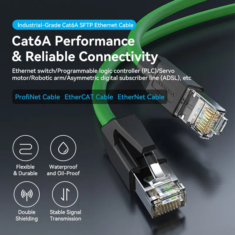Cable De Red Cat6a Rj45 Sftp 10gbps 1,5 Metros Vention