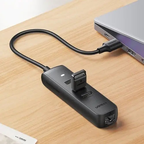 Multipuerto Adaptador Usb A Usb 2,0 X3 Y Rj45 100mbps Ugreen