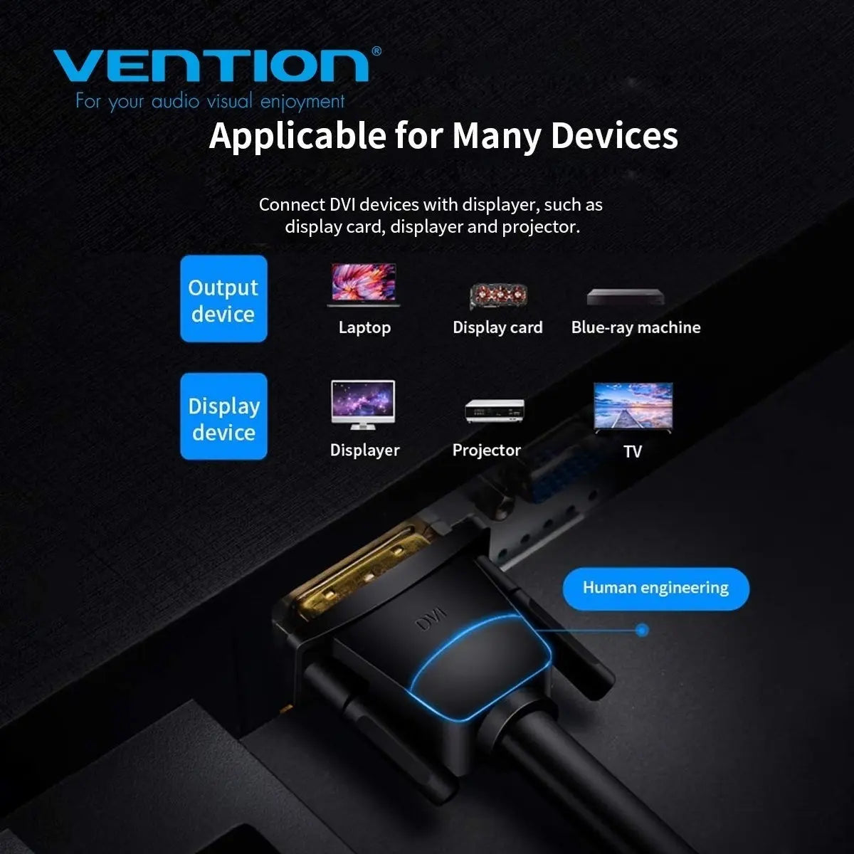 Cable Premium Dvi Macho A Dvi Macho 24+1 2 Metros - Vention