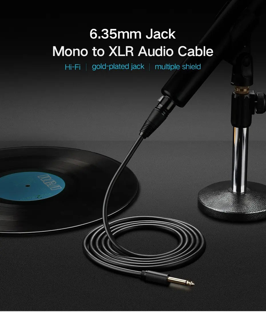 Cable Para Microfono Audio 6,5mm Cannon Xlr Hembra 2m Ugreen