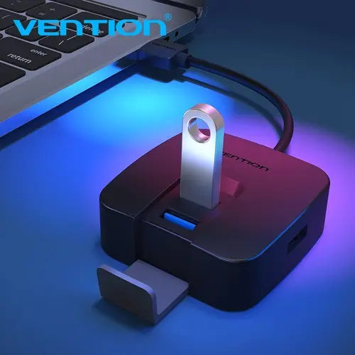 Hub Adaptador Usb 4 Puertos 3,0 + Power Micro Usb Vention Negro