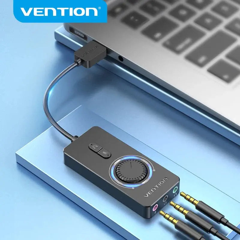 Tarjeta De Sonido Usb A Auxiliar Auricular Micro 1m Vention