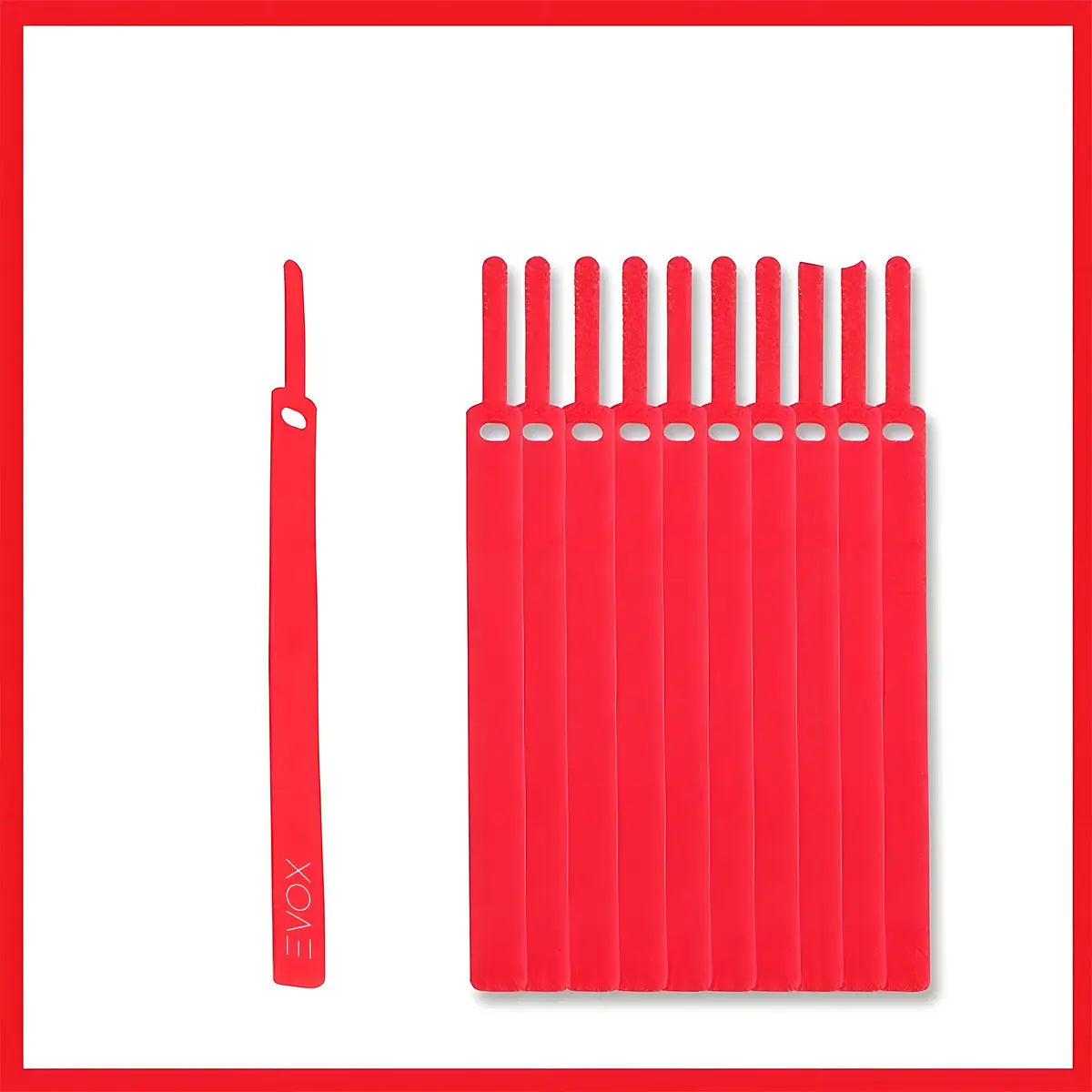 Tira Organizadora De Cables X6 Nylon Autoadhesivo 15cm Evox Negro