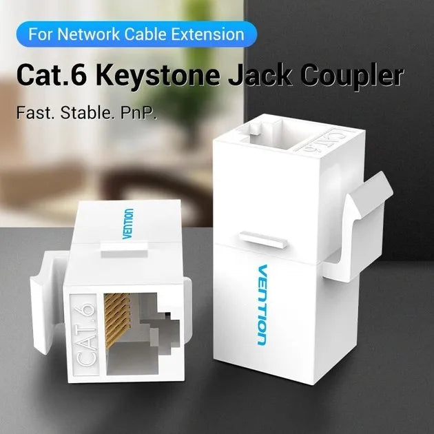Adaptador Premium Cat6 Ficha Rj45 Hembra Utp Union Vention