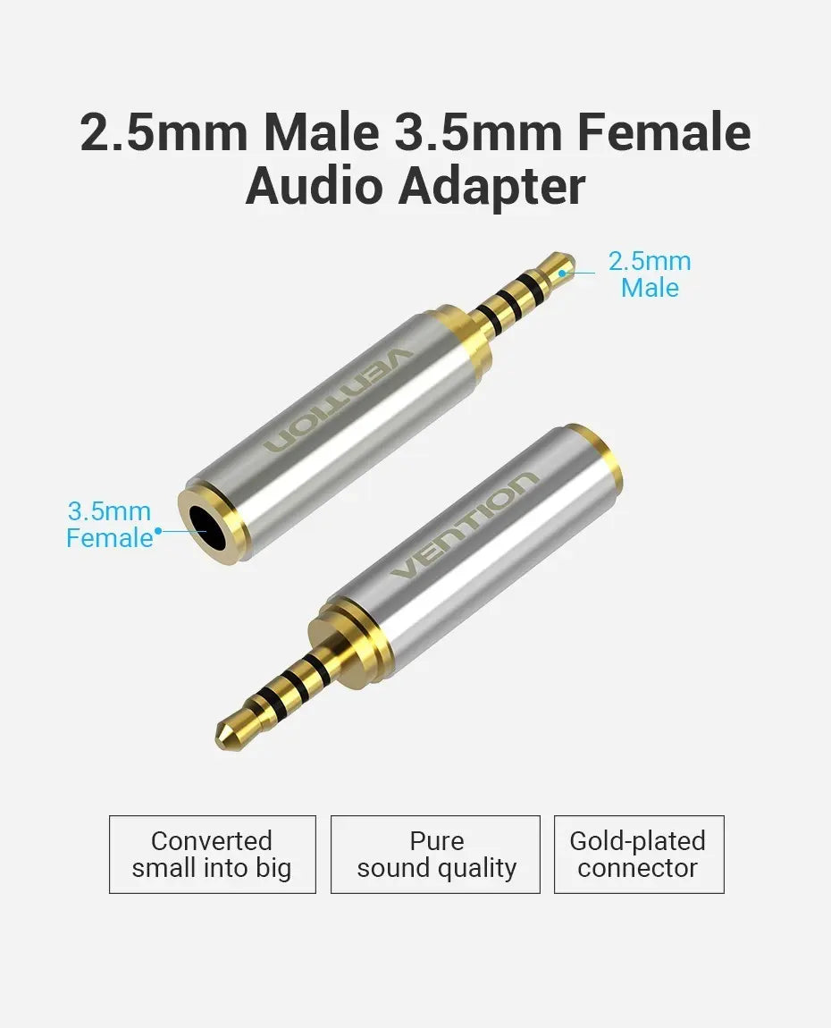 Adaptador Jack 3,5mm Hembra A 2,5mm Macho Auricular Vention
