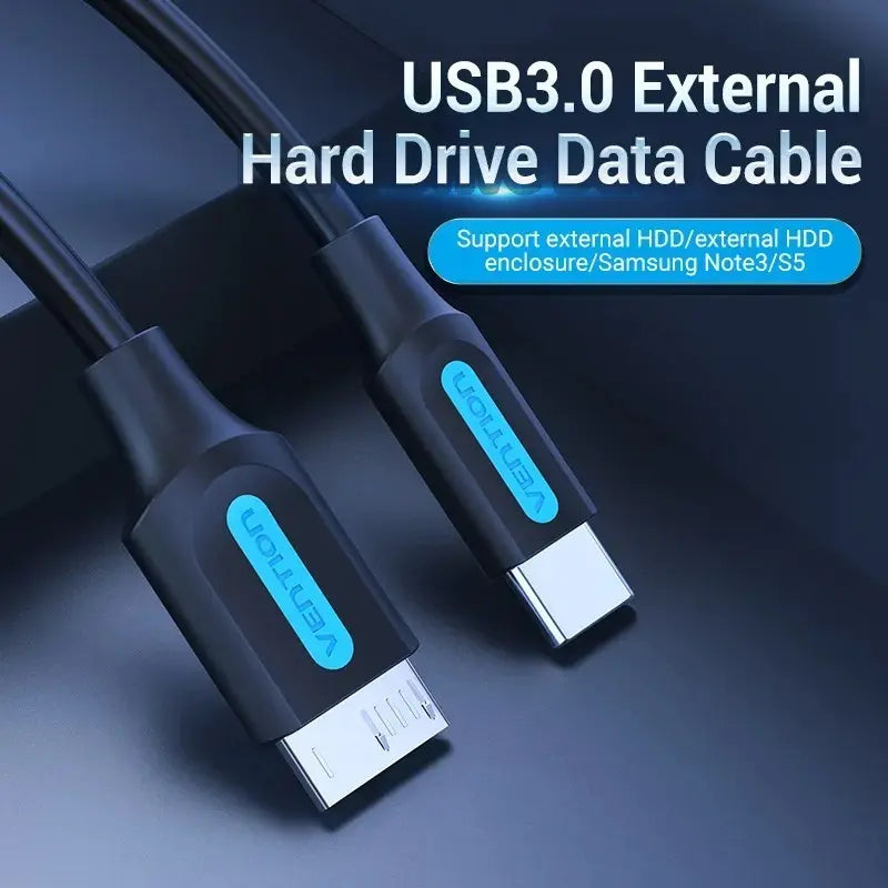 Cable Usb-c 3,0 A Usb Micro-b 2a 5gbps 0,5 Metros Vention Negro
