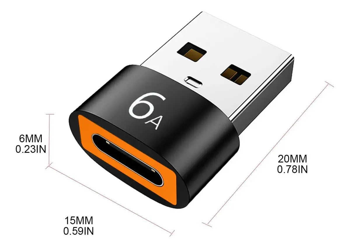 Mini Adaptador Evox Usb Tipo C Hembra A Usb 2,0 Macho Negro