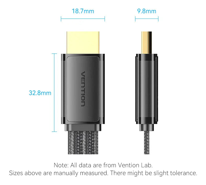 Cable Trenzado Hdmi 2,1 8k 60hz Hdr 3d 48gbps 2 M Vention