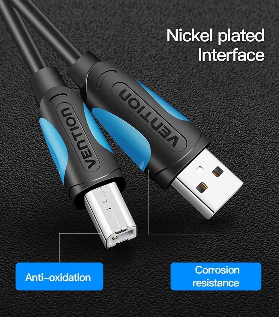 Cable Premium Usb A Usb Tipo B De 5 Metros Impresora Vention Negro