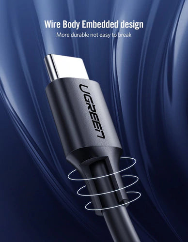 Cable Trenzado Usb C 2,0 3a 0,5m Macho A Macho Vention Negro