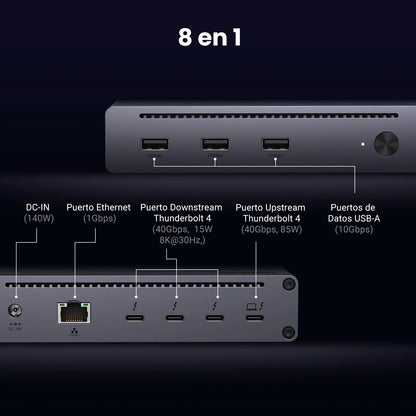 Docking Station 8 En 1 Thunderbolt 4 Estacion Gan Ugreen