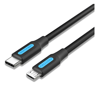 Cable Usb C 2,0 A Micro Usb 2 M Carga Y Dato Calular Vention Negro