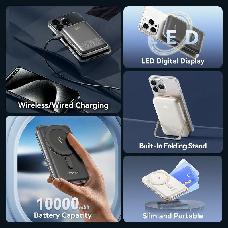 Power Bank Cargador Inalambrico Portatil 10000mah Vention