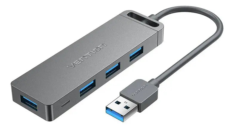 Hub Multipuerto Usb 3,0 X4 5 En 1 Gris Carga 0,5cm Vention Gris