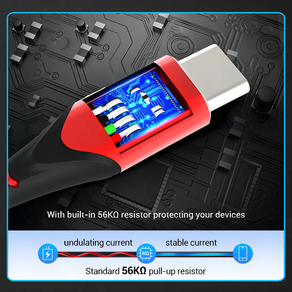 Cable De Carga Rapida Usb-c A Usb 2,0 - Rojo - 1m - Vention Rojo