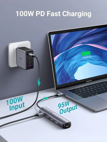 Hub Usb-c Multipuerto 5x1 Usb 3,0 Hdmi Rj45 Gigabit Ugreen