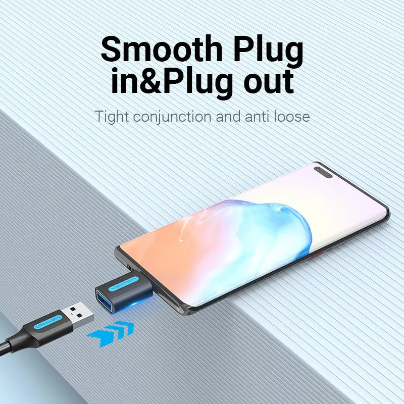 Adaptador Usb-c A Usb Hembra 3,0 Otg 5gbps Vention Negro