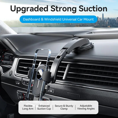 Soporte Celular Auto Ajustable Vidrio Tablero Sopapa Vention Negro