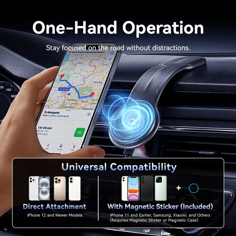 Soportes Porta Celular Para Autos Vention 2 En 1 Magnetico Negro