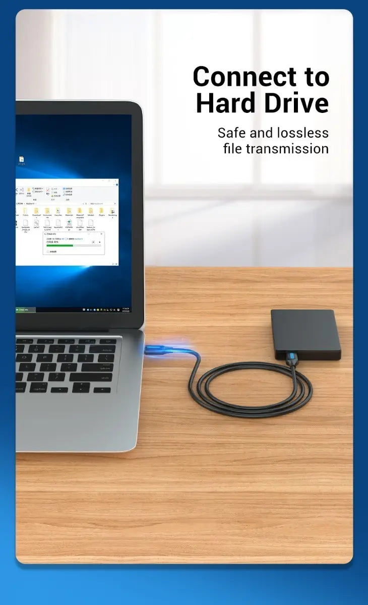 Cable Alargador Usb 3,0 Macho A Usb Macho 1,5 M Vention Negro