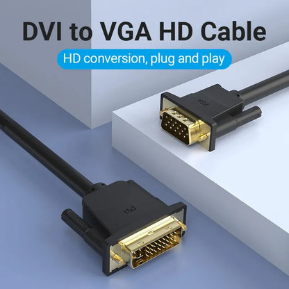 Cable De Video Dvi 24 + 5 A Vga Hd 1080 1 Mt Vention