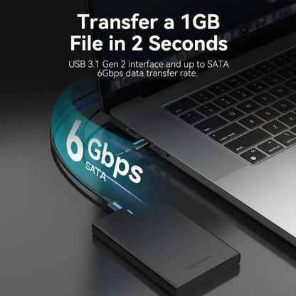 Carry Disk Sata 2,5p Hdd Ssd 6 Gbps Usb-c 3,1 Gen 2 Vention Negro