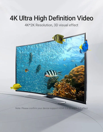 Cable Hdmi 1 M Codo 270 Grados 4k Hdr 60hz 3d Arc Vention