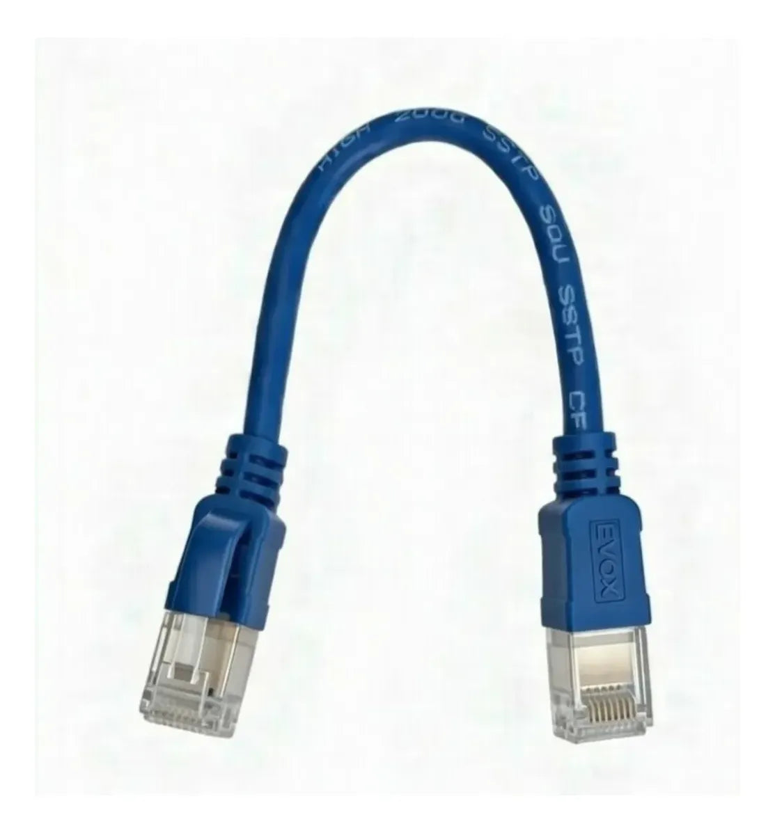 Cable De Red Evox Cat6a 50 Cm Azul Patch Cord Rj45 Internet