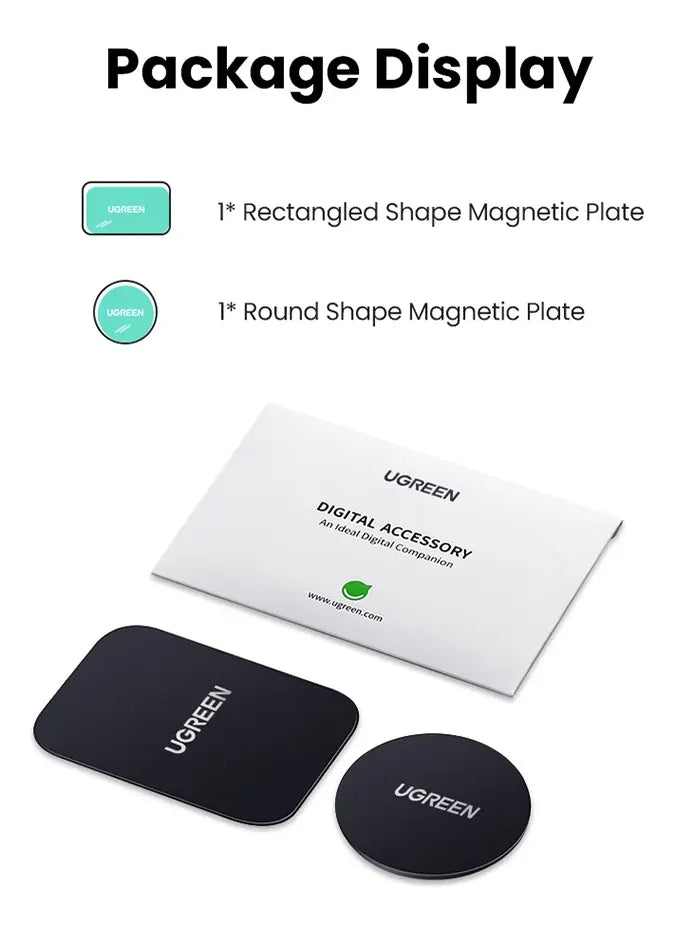 Pack de Placas Metálicas Adhesivas para Soporte Magnético Ugreen