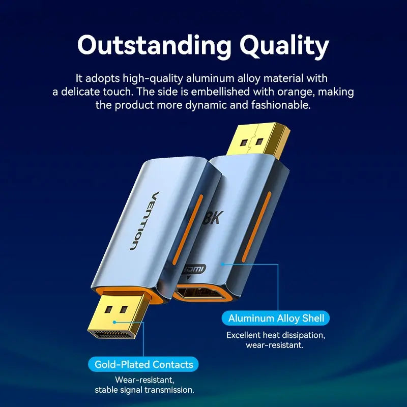 Adaptador Ultra 8k Display Port Macho A Hdmi Hembra Vention