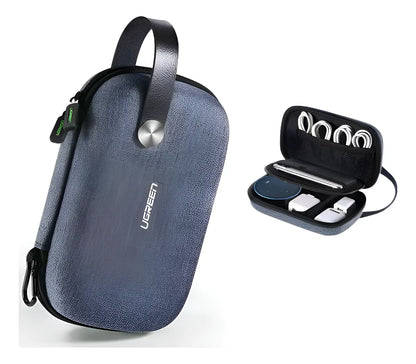 Estuche Organizador De Cables Memorias Discos Viaje Ugreen Gris Oscuro