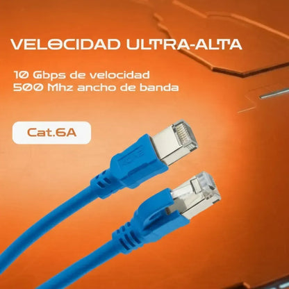 Cable De Red Evox Cat6a 5M Azul Patch Cord Rj45 Internet