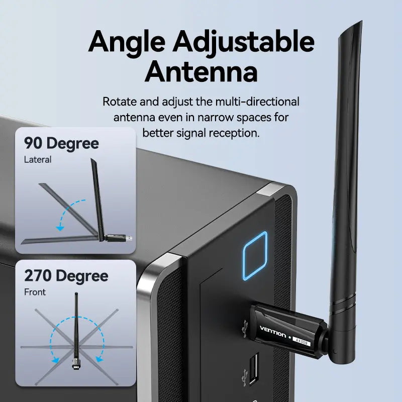 Adaptador Antena Wifi Usb Receptor Inalambrico Vention Kdvb0