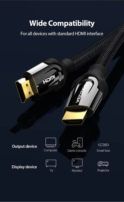 Cable Hdmi 2,0 4k 120hz Certif 1,5 M Hdr Arc 18gbps Vention