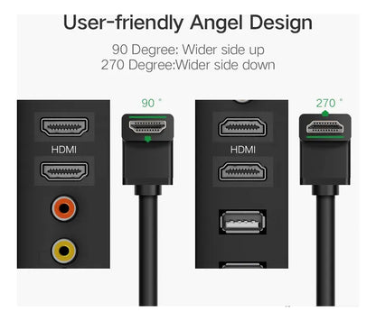Cable Hdmi Premium De Ángulo Recto 90° 1m 4k @60hz Ugreen