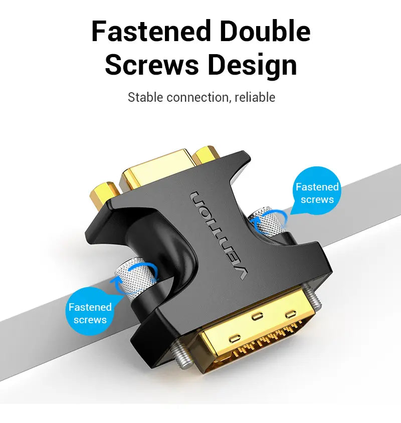 Adaptador Union Dvi Macho A Vga Hembra Extensor Hd Vention